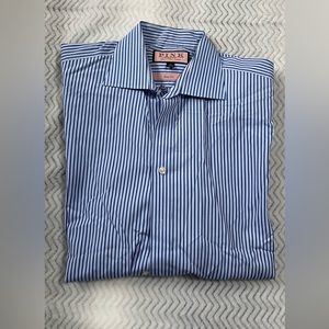 Thomas Pink Blue Striped Dress Shirt